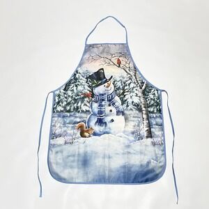 Christmas Holiday Themed Snowman Apron Squirrel Cardinal‎ Snow